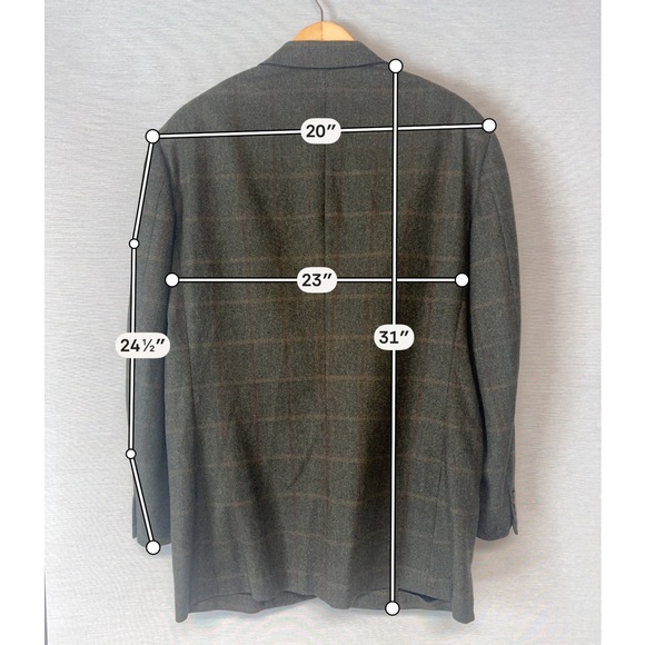 Belvest Wool Cashmere Green Plaid Blazer Sport Coat US 44 IT 54 - Picture 8 of 8